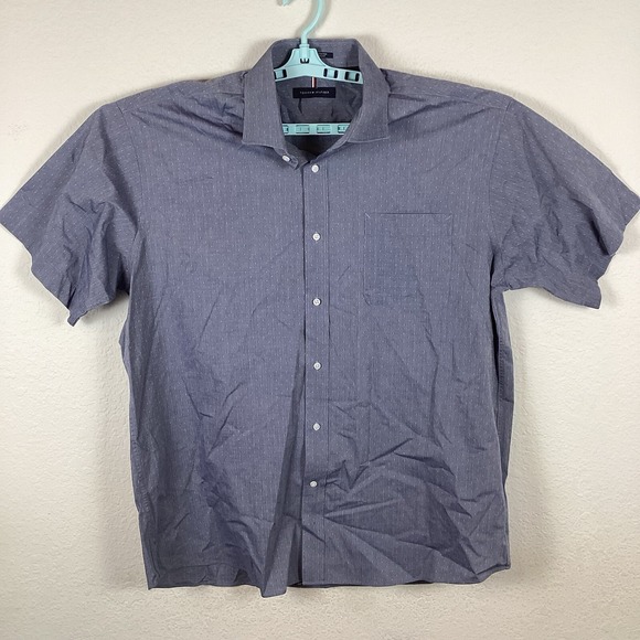 Tommy Hilfiger Other - Tommy Hilfiger Mens Short Sleeve Button Up Shirt Sz XL 17-17.5 34/35 Excellent